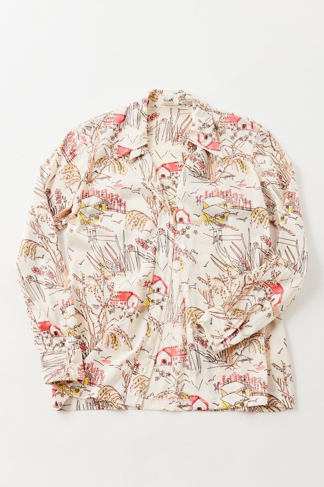 Vintage Cottage Print ButtonDown Shirt Urban Outfitters