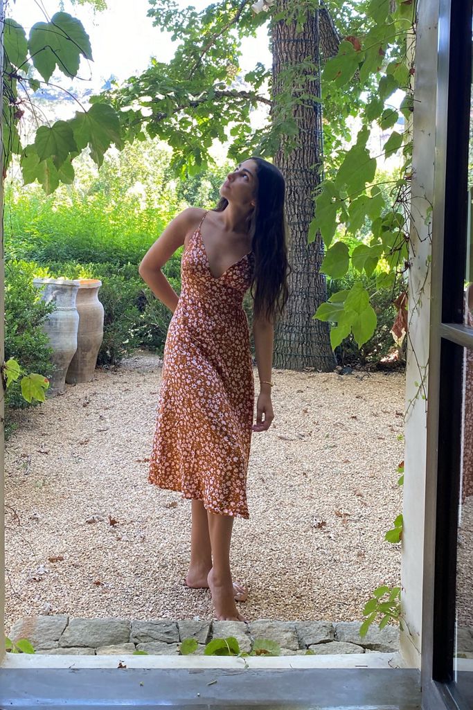 Dress Forum Floral VNeck Midi Dress Urban Outfitters Canada