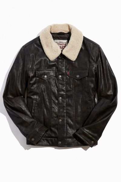 mens levi leather trucker jacket