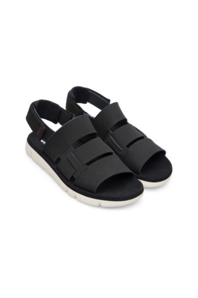 3 strap black sandals