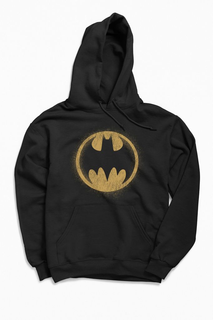 Batman Distressed Bat Signal Hoodie Sweatshirt | Urban Outfitters