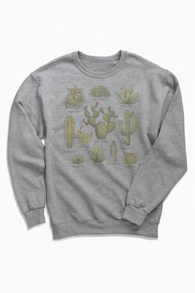 Botanical Cacti Crew Neck Sweatshirt Urban Outfitters