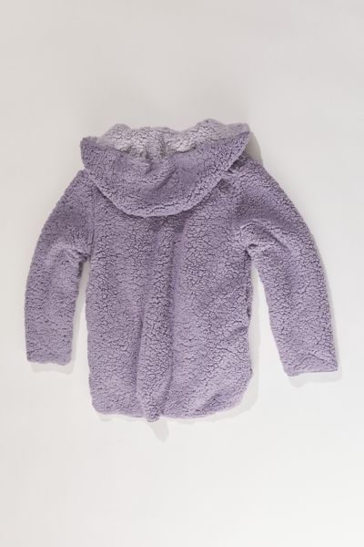 grey hooded teddy jacket