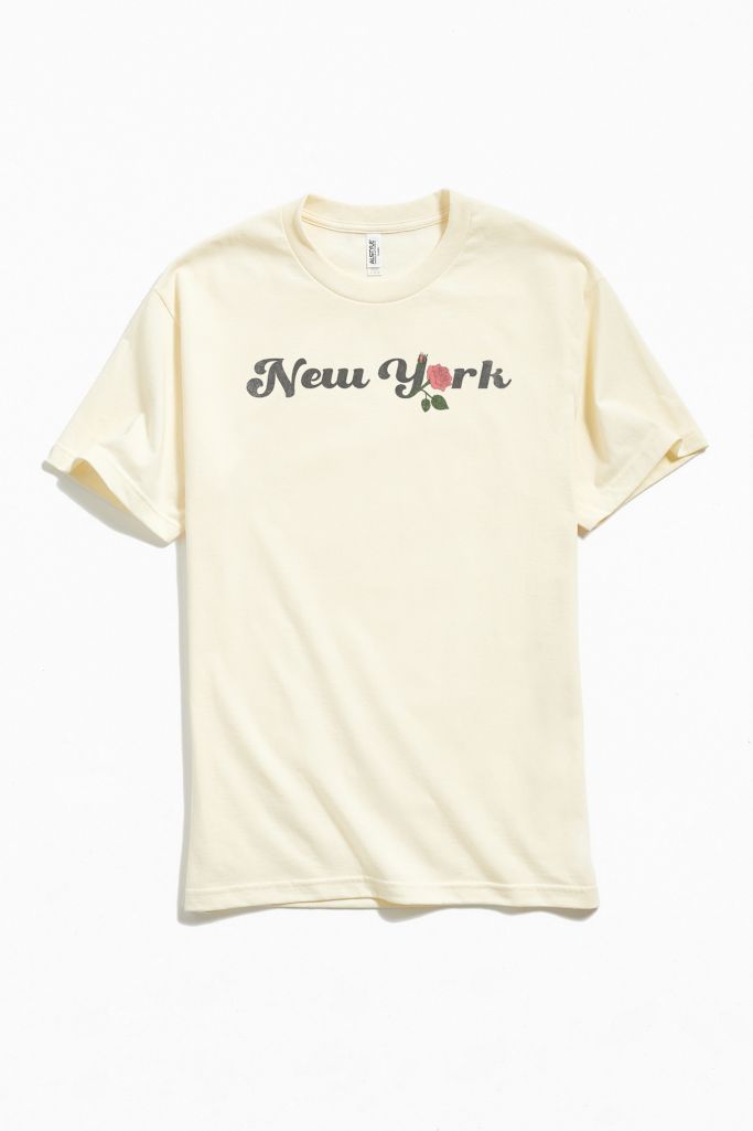 New York Rose Text Tee | Urban Outfitters
