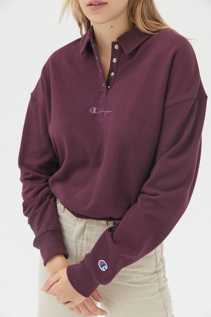 Champion UO Exclusive Henley Button Sweatshirt | Urban Outfitters