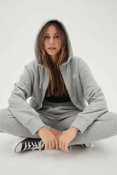 nike zip up hoodie gray