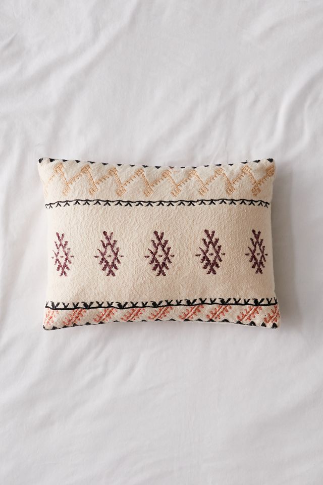 Poyer Embroidered Bolster Pillow Urban Outfitters