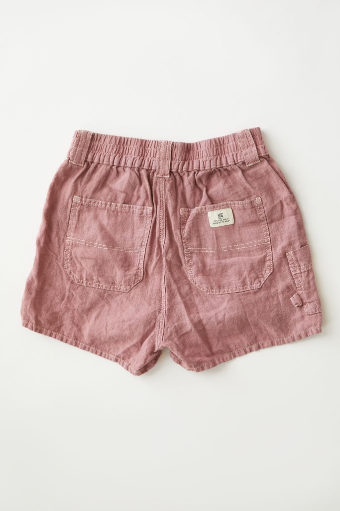 BDG Linen Skate Short Mauve Urban Outfitters