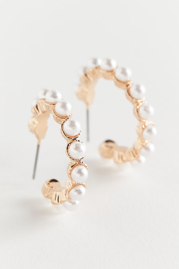 Pearl Huggie Hoop Earring | Urban Outfitters