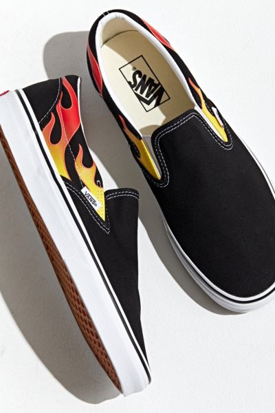 vans flames slip on