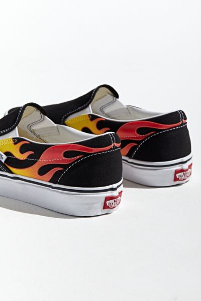 slip on vans flames