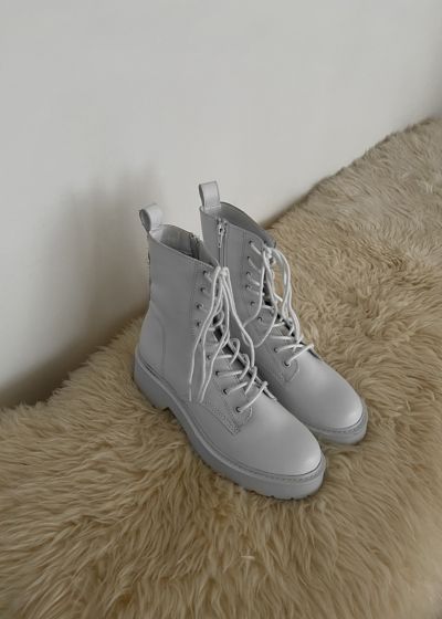 Steve Madden Troopa Military-Inspired Zipper Lace Up Leather