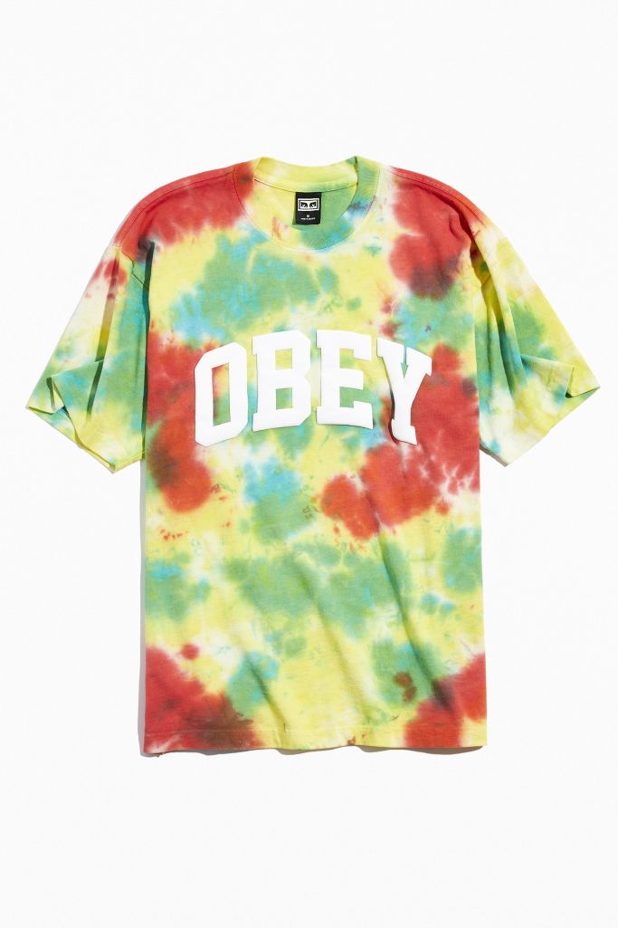 OBEY UO Exclusive Academics Tie-Dye Tee | Urban Outfitters