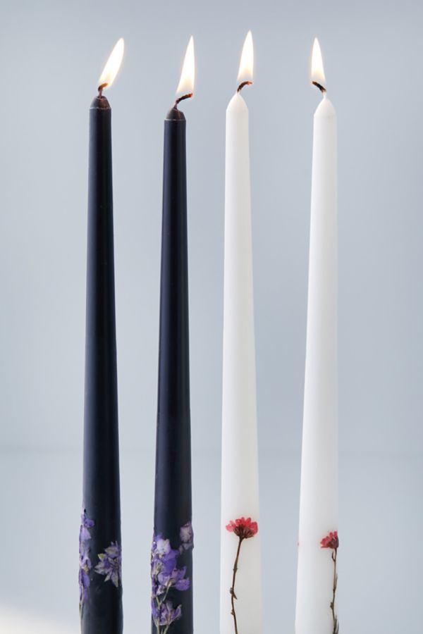 Slide View: 3: Winnie Floral Taper Candle Set