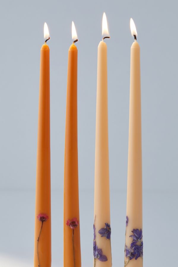 Slide View: 3: Winnie Floral Taper Candle Set