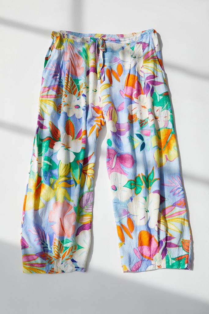 2000s Tropical Print Pants (M)