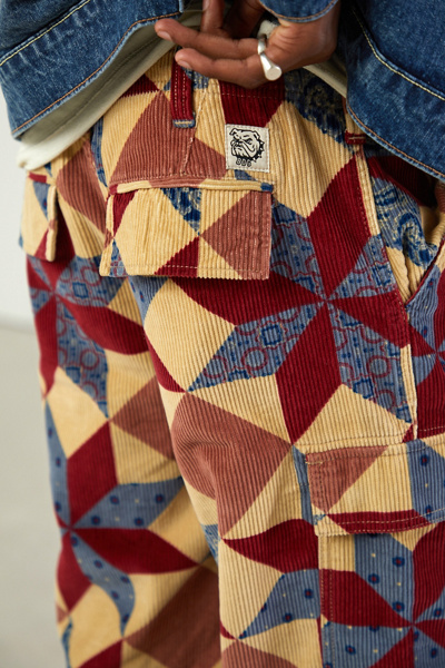 uo geo print corduroy cargo pant