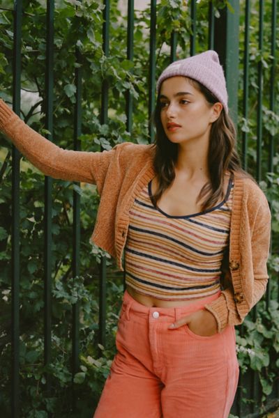 chenille cropped cardigan