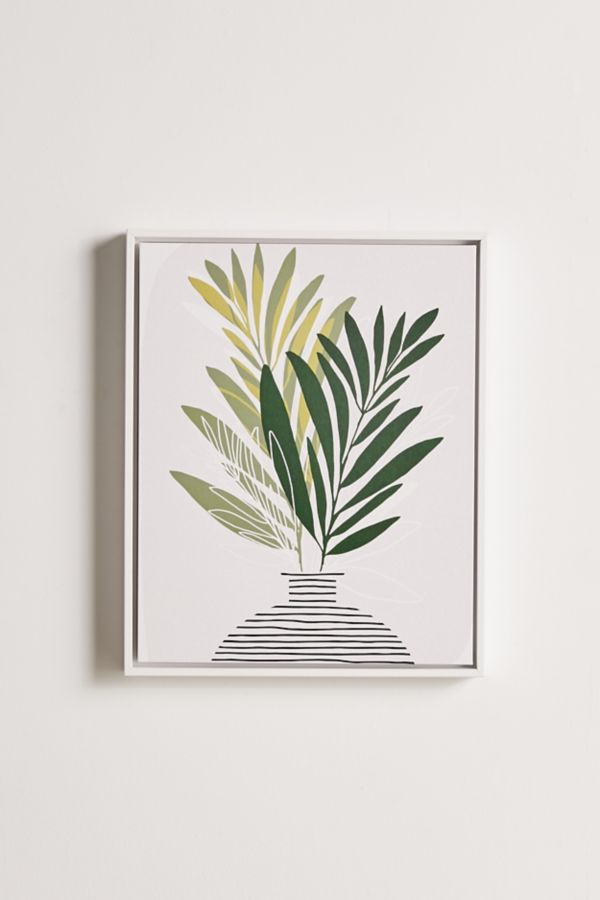 Slide View: 2: moderntropical Olive Branches Contemporary B Canvas Art Print