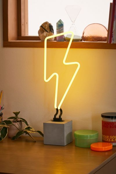 lightning bolt neon table lamp