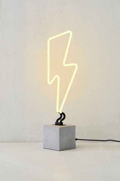 lightning bolt neon table lamp