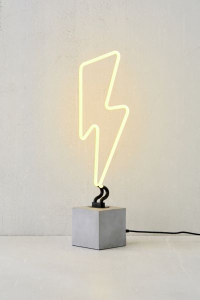 lightning bolt neon table lamp