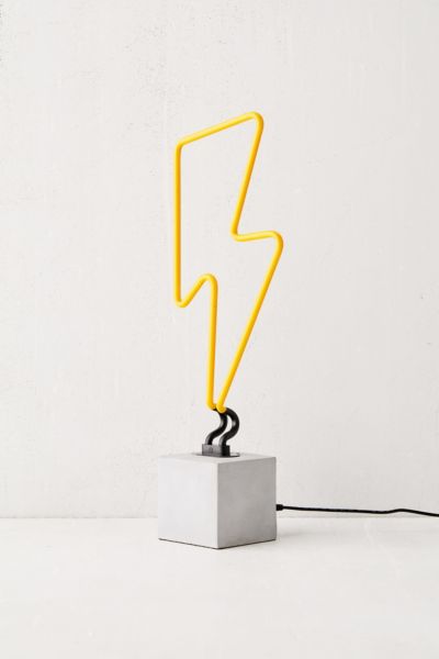 lightning bolt neon table lamp