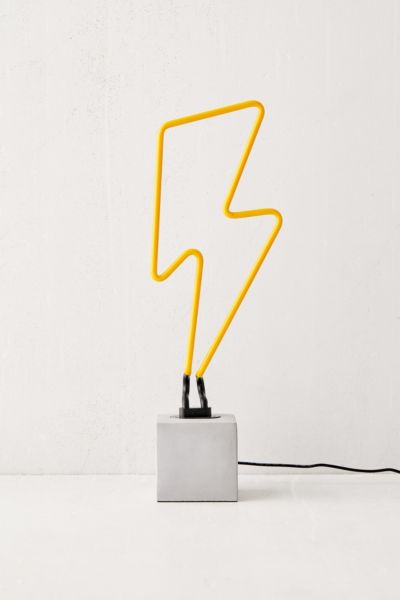 lightning bolt neon table lamp