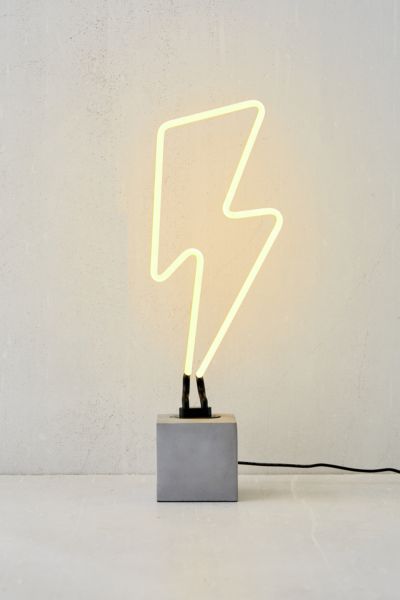 lightning bolt neon table lamp