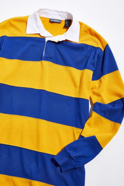 blue and yellow rugby jersey
