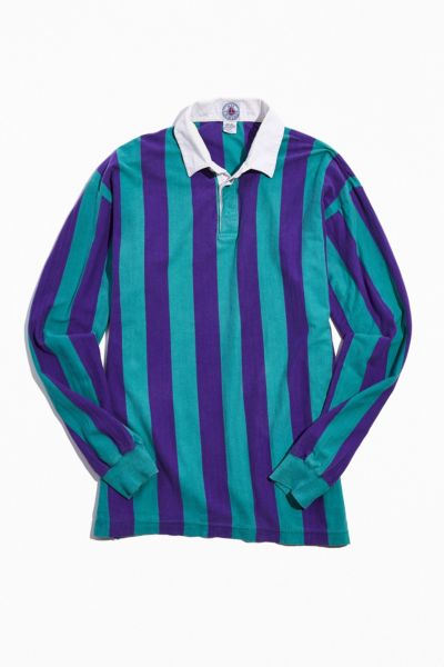 Vintage Blue Vertical Stripe Rugby Shirt | Urban Outfitters