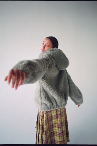 urban outfitters hooded teddy coat