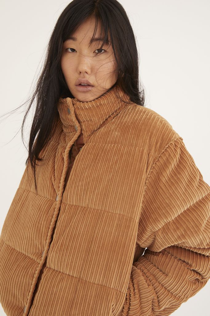 Uo Lucy Corduroy Cropped Puffer Jacket Urban Outfitters