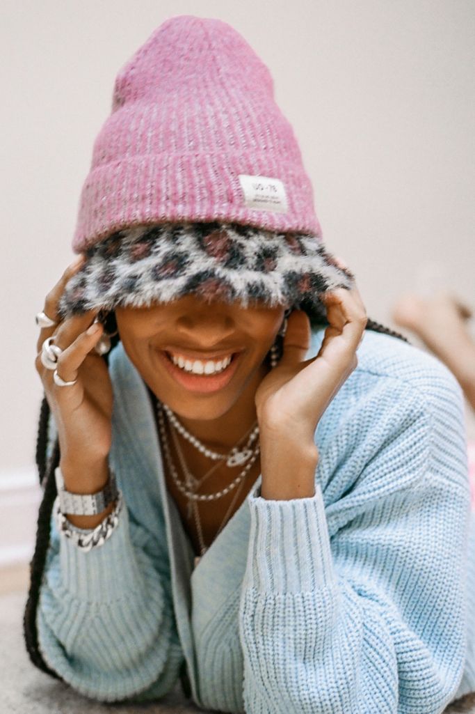 UO Fuzzy Plaited Knit Beanie | Urban Outfitters