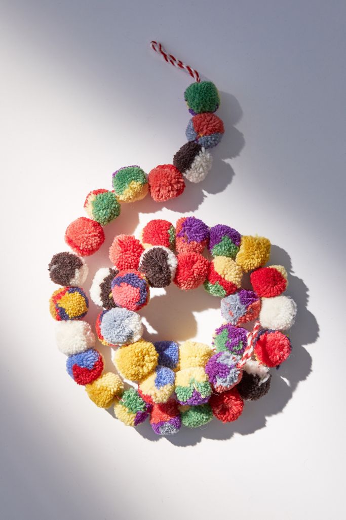 Multicolor Pompom Garland Urban Outfitters