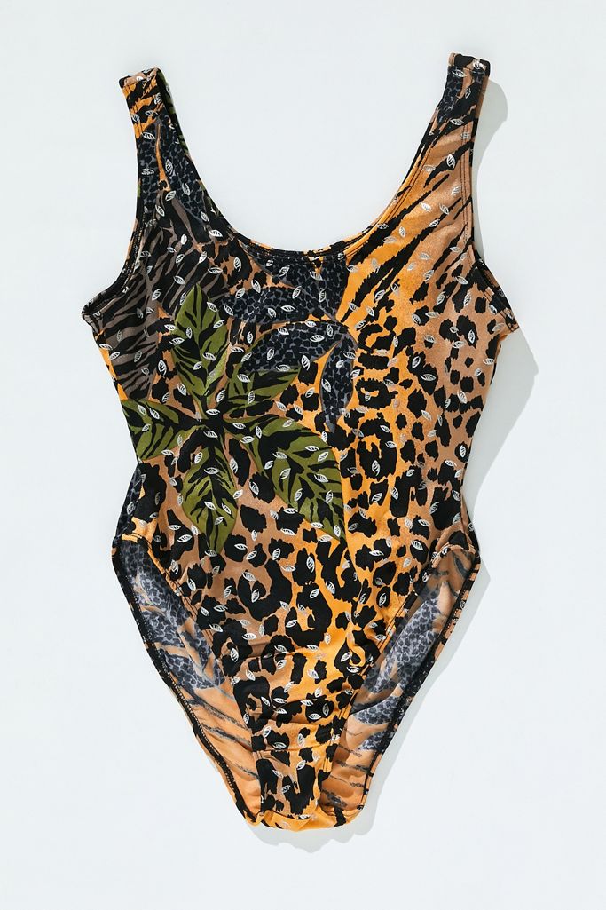 Vintage Animal Print One-Piece Swimsuit | Urban Outfitters