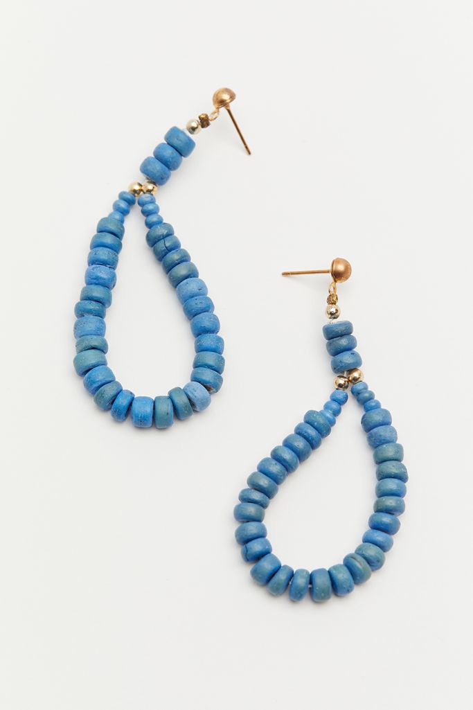 Vintage Blue Beaded Earrings Urban Outfitters