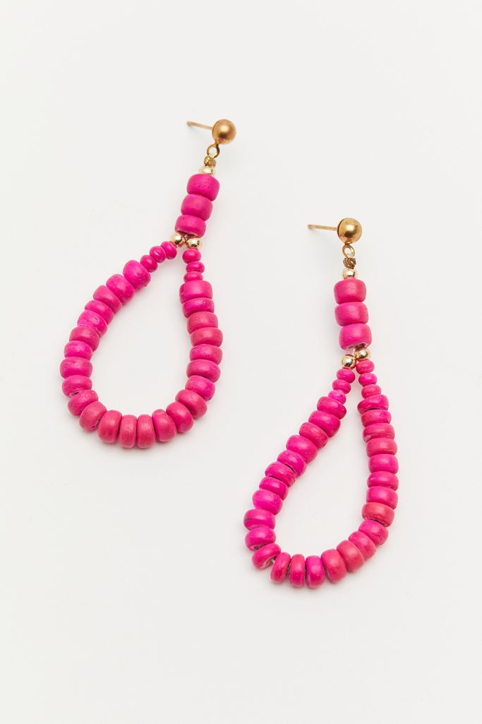 Vintage Pink Beaded Earrings Urban Outfitters