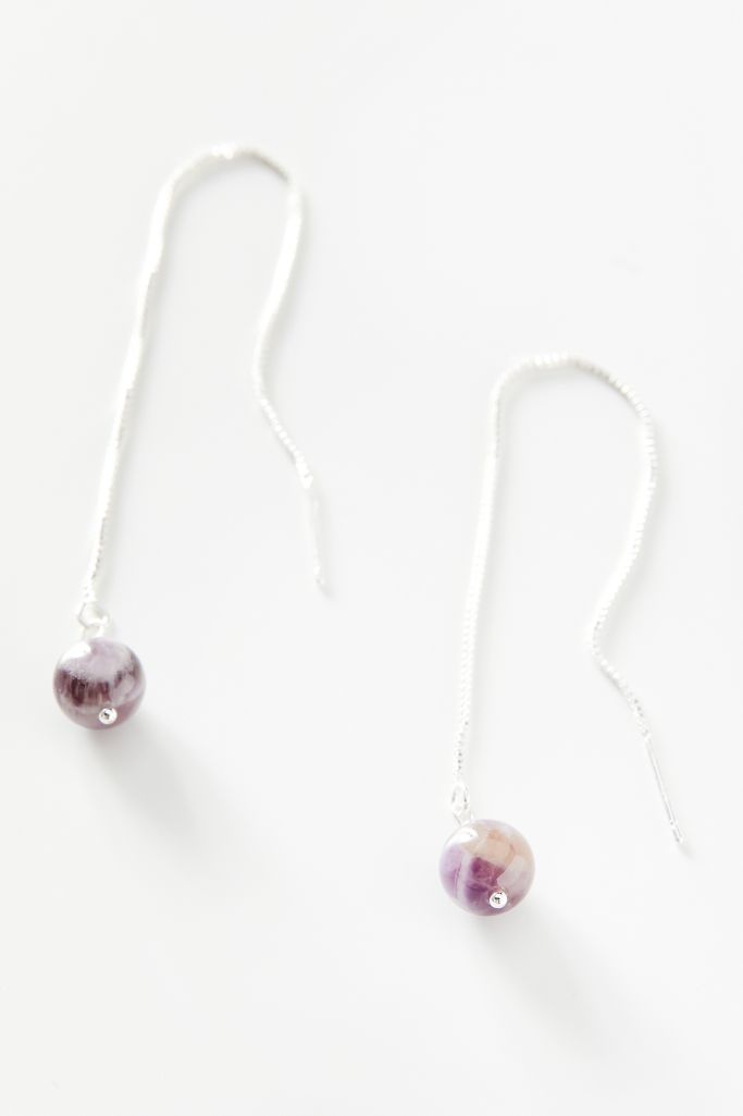 Genuine Stone Threader Earring Urban Outfitters