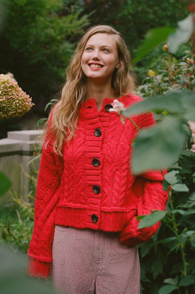 UO Monica Cable Knit Cardigan Urban Outfitters Canada