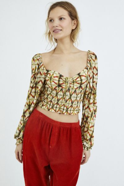 UO Old Soul Smocked Cropped Top | Urban 