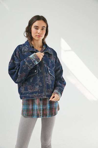 bdg floral jacquard trucker jacket