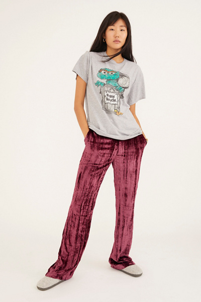 blue velvet flare pants