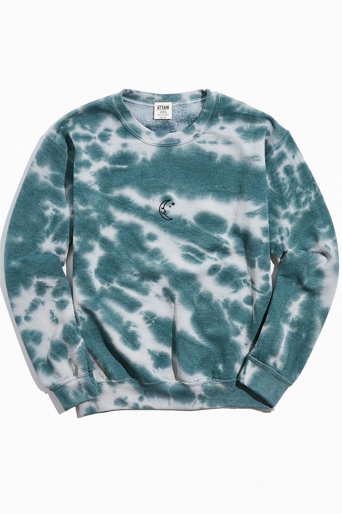 Moon Icon Sun Bleach Tie Dye Crew Neck Sweatshirt Urban Outfitters