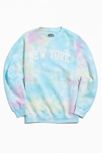 New York Collegiate Tie-Dye Crew Neck Sweatshirt | Urban Outfitters