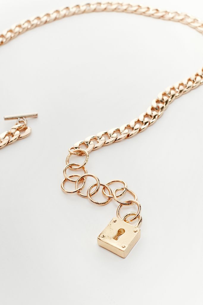 Chunky Lock Chain Belt Urban Outfitters