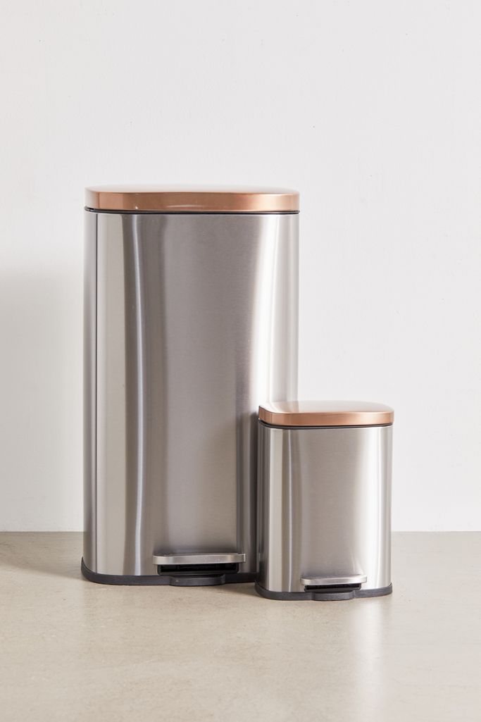 Rose Gold Stainless Steel Trash Can Set Urban Outfitters