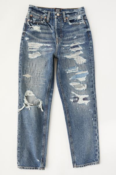 ripped medium wash jeans