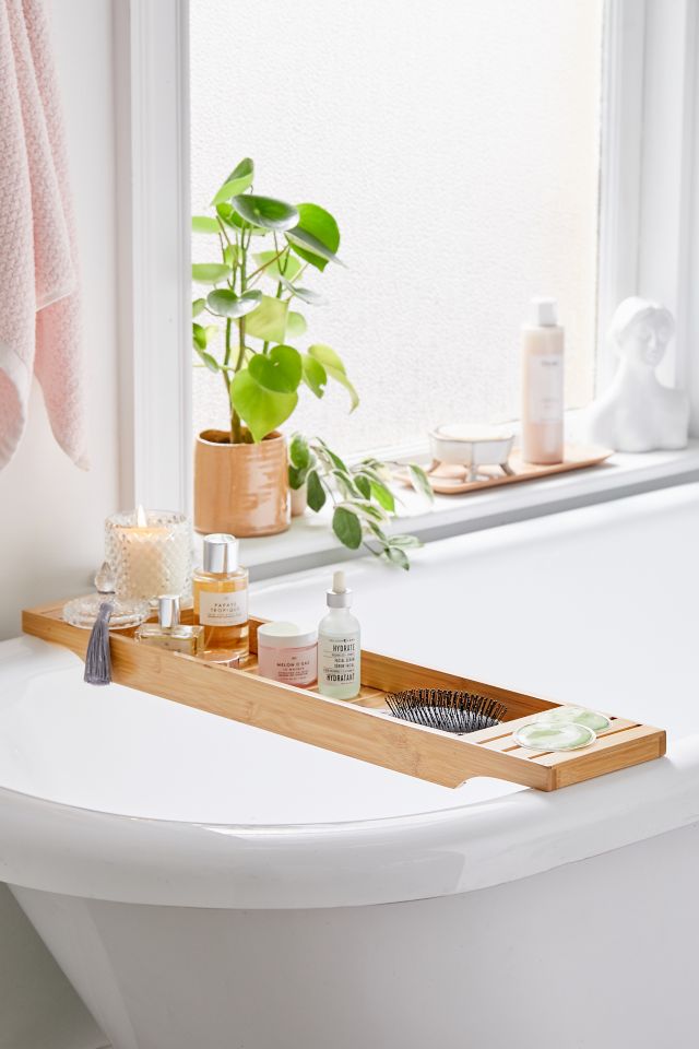 Bamboo Bath Tray Caddy Urban Outfitters