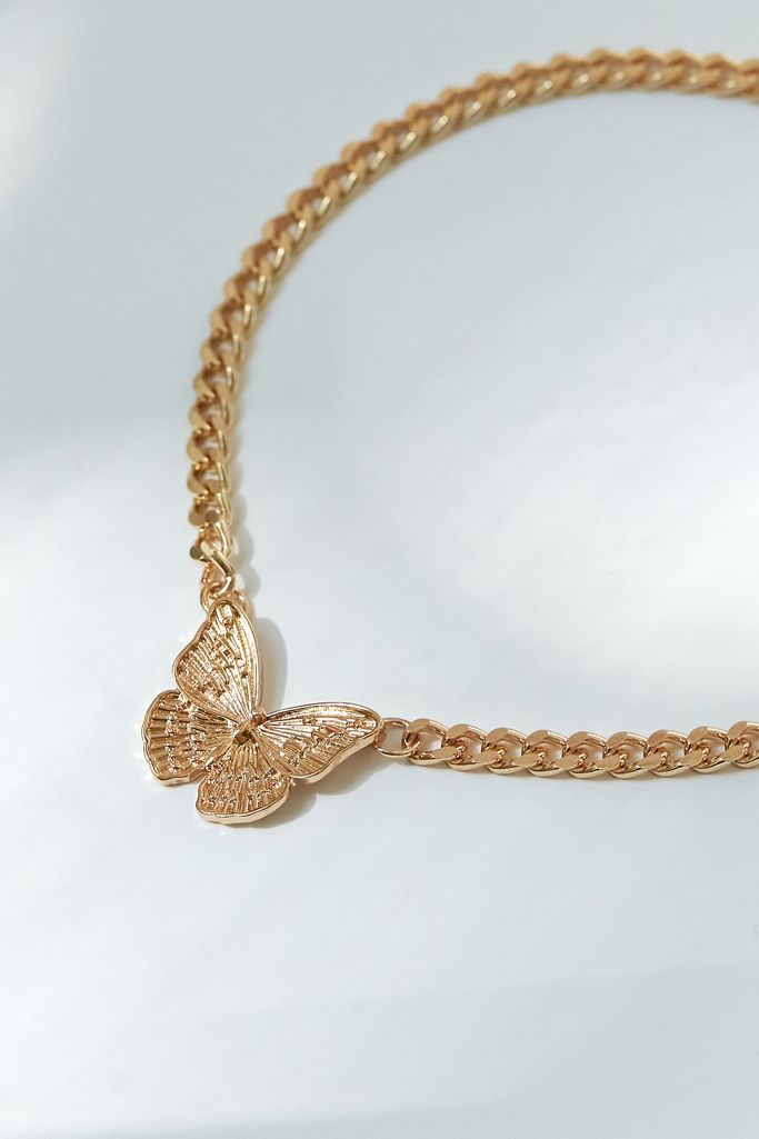 Butterfly Chain Necklace Urban Outfitters